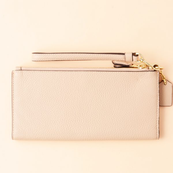 Coach Double Zip Wallet Nude Pink Averand