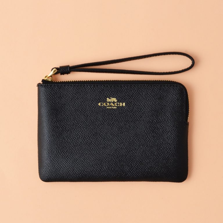 Coach Leather Wristlet Black - Averand