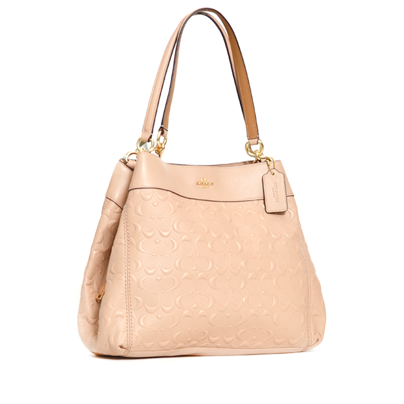 Coach Lexy Shoulder Embossed Leather Nude Pink - Averand