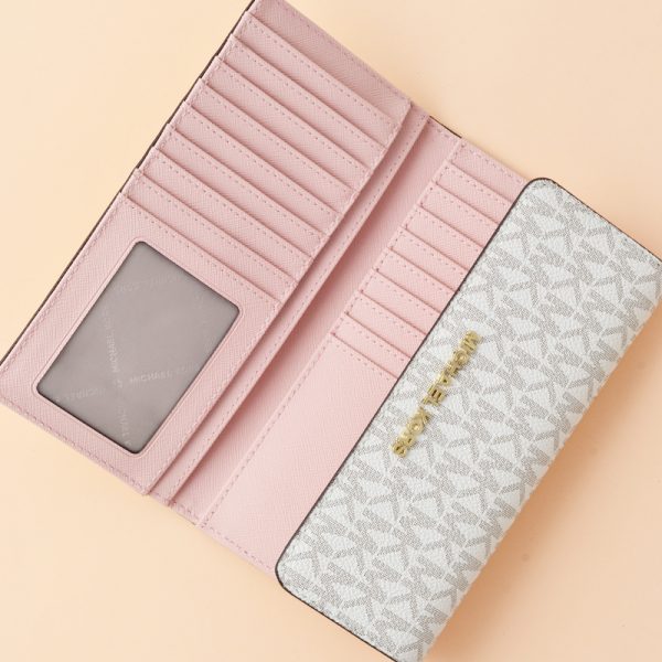 michael kors white and pink wallet