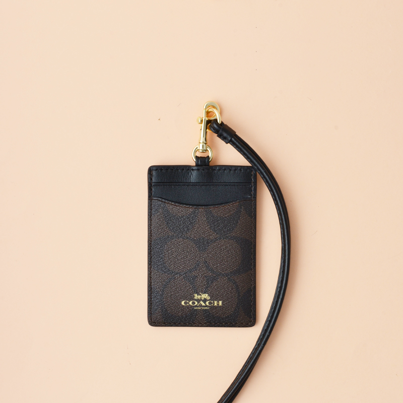 Coach ID Lanyard Signature Brown Black Averand