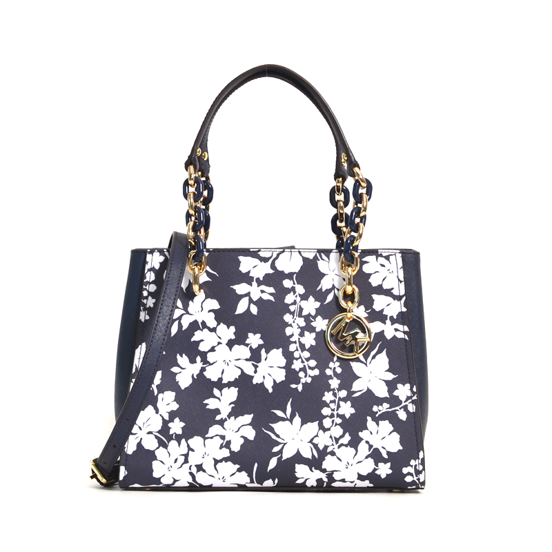 Michael Kors Sofia Medium North South Tote Navy White - Averand