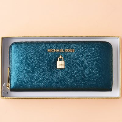 Michael Kors Giftables Adele ZA Continental Leather Deep Teal - Averand