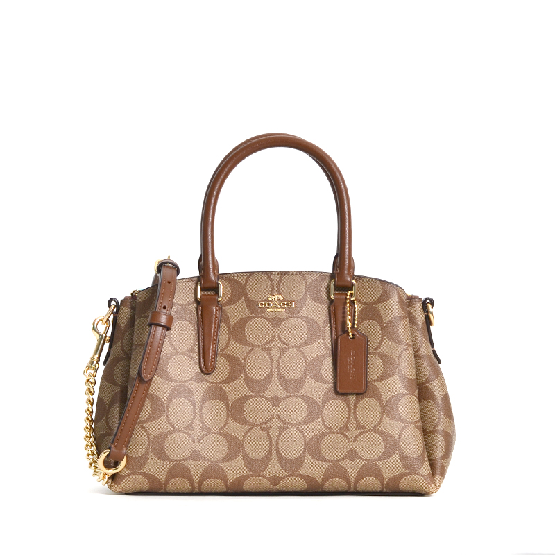 Coach Mini Sage Carryall Signature Khaki Saddle 2 - Averand