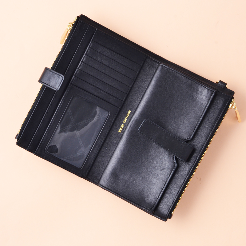 Michael Kors Adele Rose Studded Leather Smartphone Wallet Black - Averand