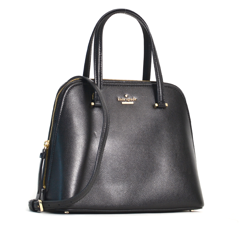 Kate Spade Patterson Drive Dome Satchel Bag Small Black in Leather with  Gold-tone - US