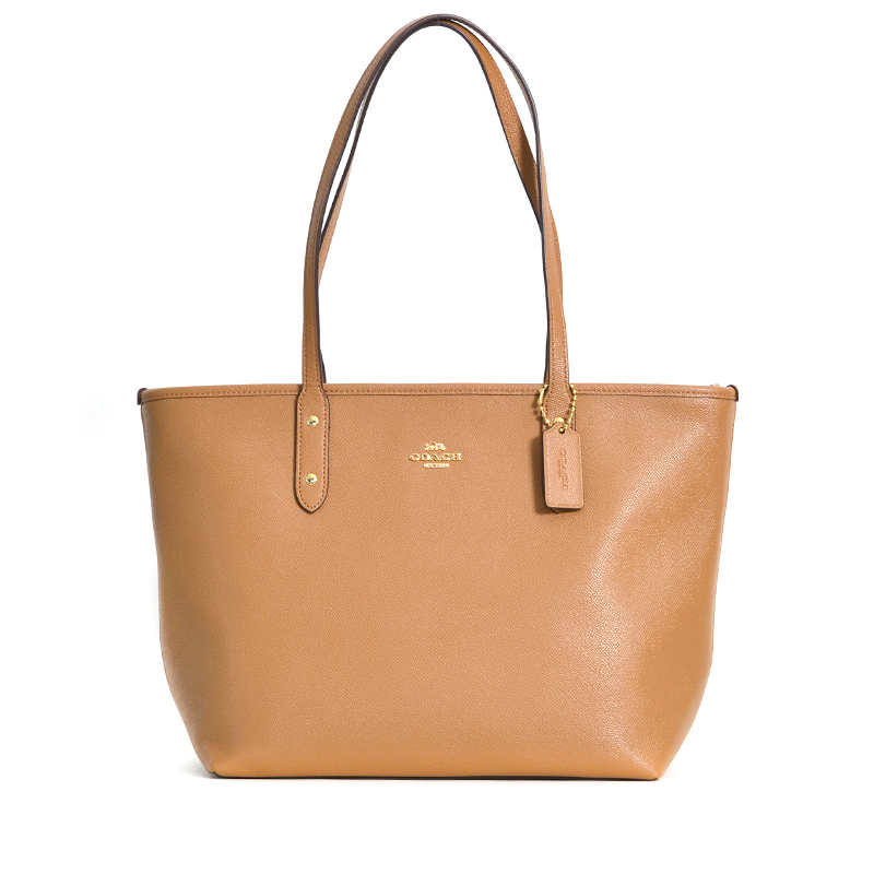 coach city zip tote light saddle