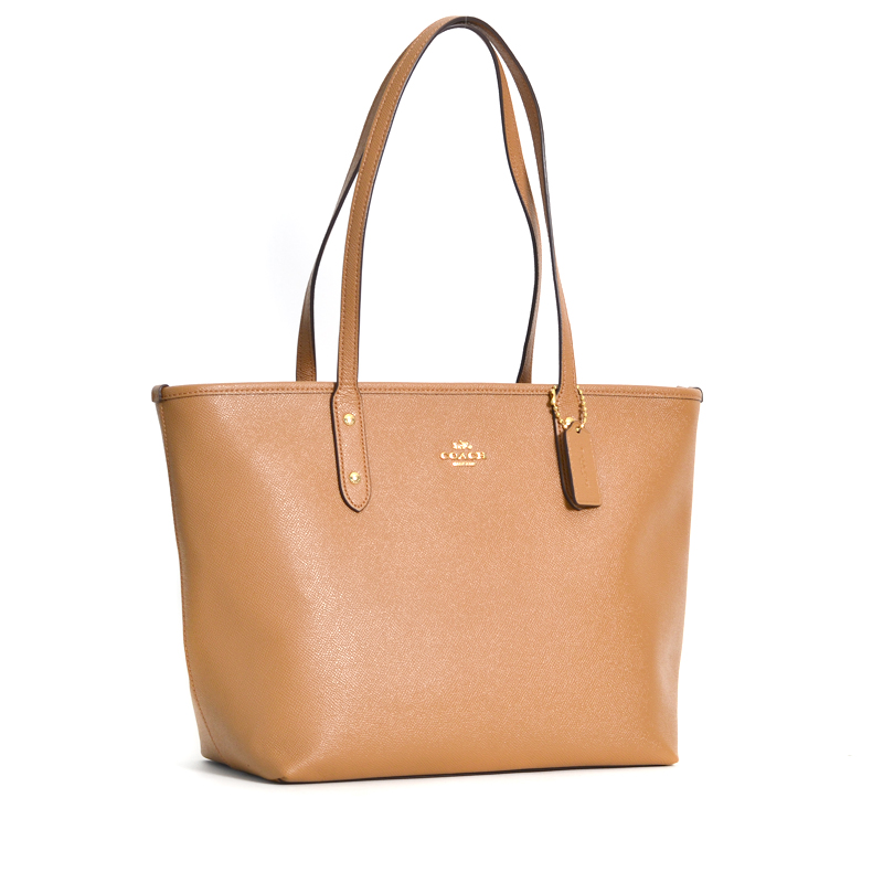 coach city zip tote light saddle