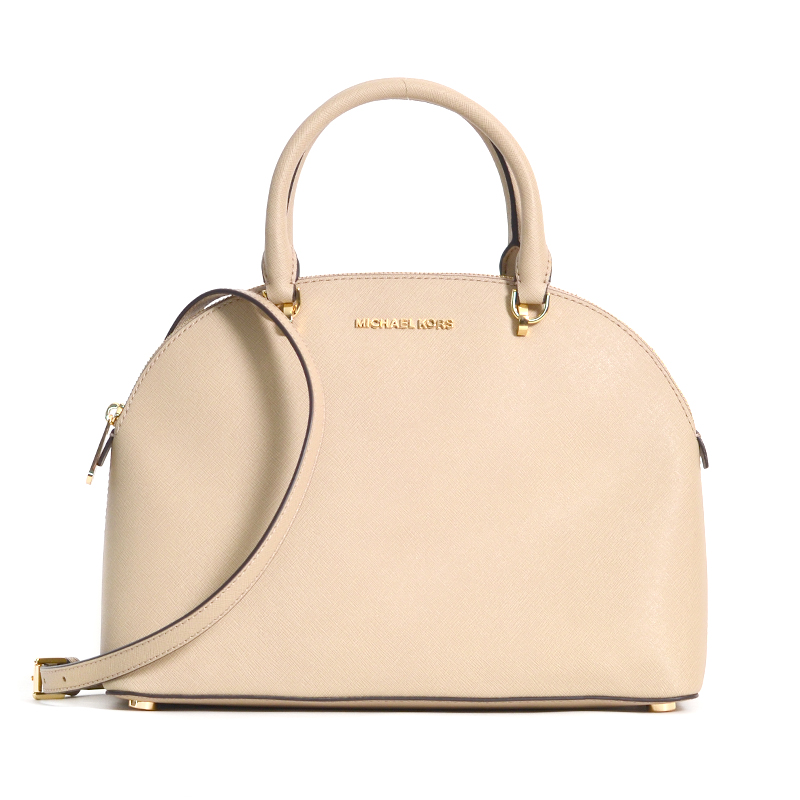 Michael Kors Emmy Large Dome Satchel Saffiano Leather Studded Scalloped  Edge Shoulder Bag Purse Handbag (Blossom) … - AllGlitters