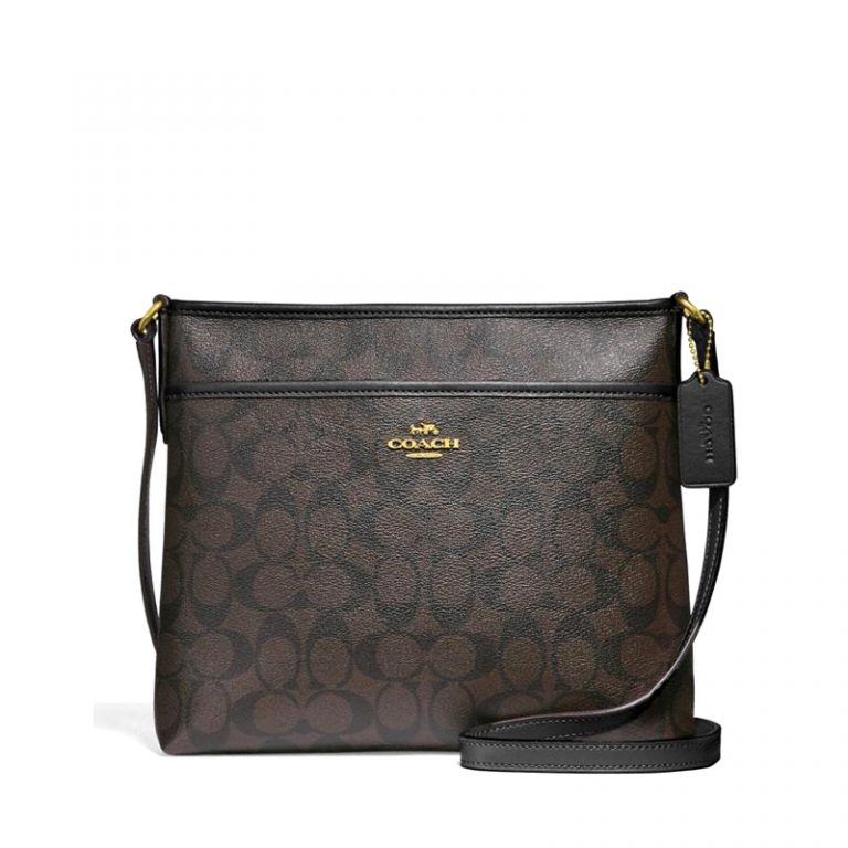 Coach File Bag Signature Brown Black - Averand