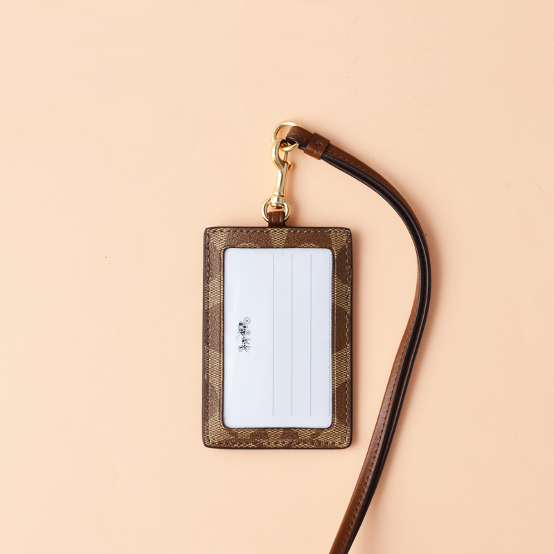 Coach ID Lanyard Signature Khaki Saddle 2 Averand