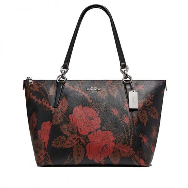 coach tote with roses