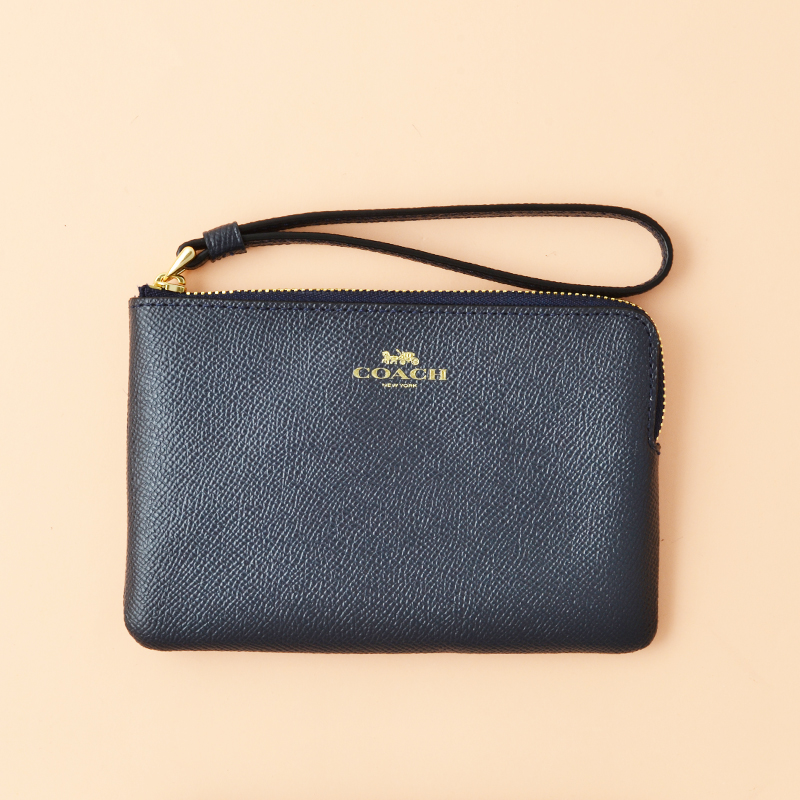 Coach Corner Zip Wristlet Midnight - Averand