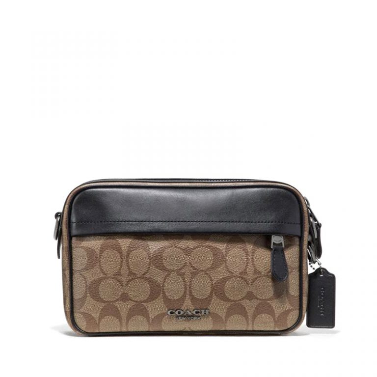 Coach Graham Crossbody Signature Tan Black - Averand