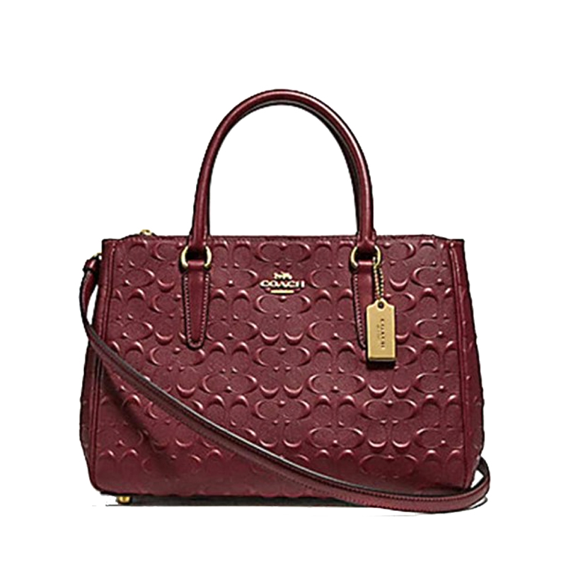 Coach Surrey Carryall Signature Leather Wine - Averand