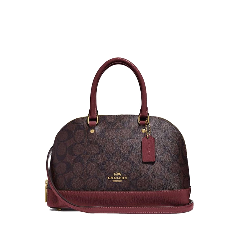 Coach Mini Sierra Satchel in Signature Darkbrown, Luxury, Bags & Wallets on  Carousell