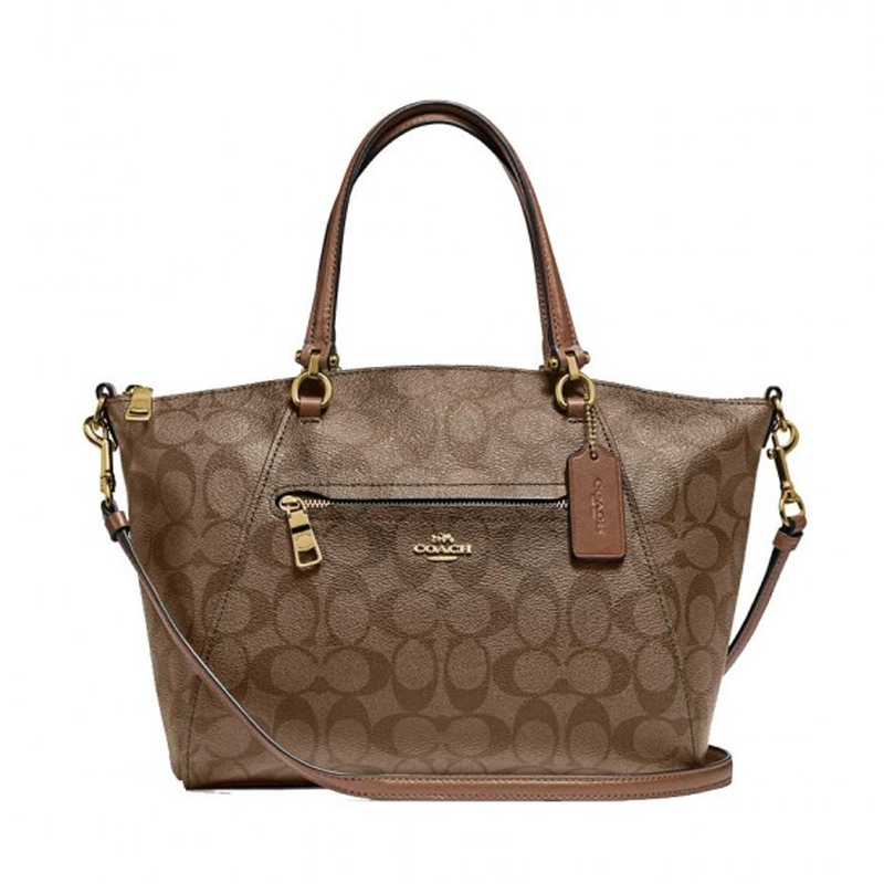 Coach Prairie Satchel Signature Khaki Saddle 2 - Averand