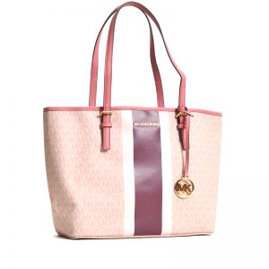 michael kors medium carryall tote vanilla mk signature ballet pink