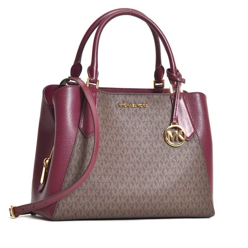 Michael Kors Kimberly Large East West Satchel Signature Merlot - Averand