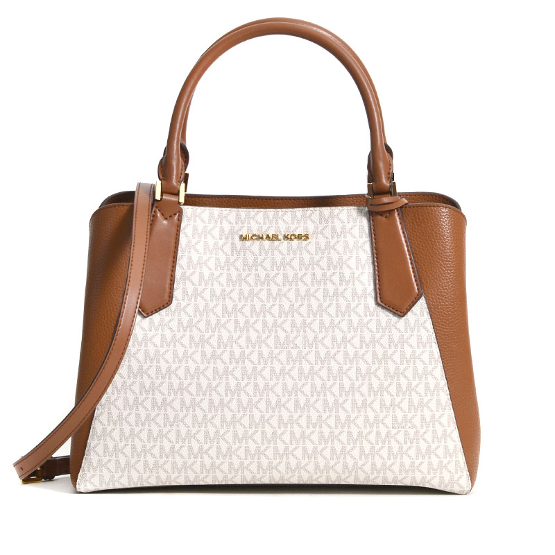 Michael Kors Kimberly Large East West Satchel Signature Vanilla Acorn ...