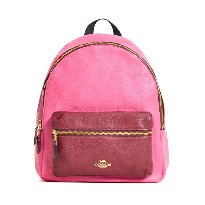 Coach Medium Charlie Backpack Colorblock Pink Ruby Multi - Averand