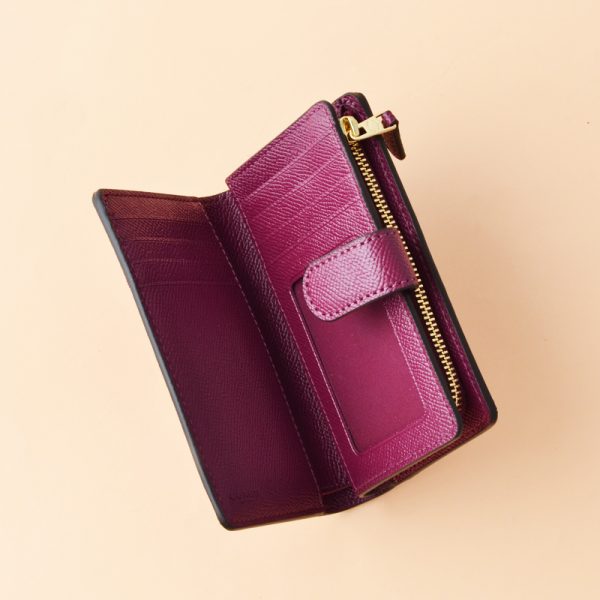 metallic berry coach wallet