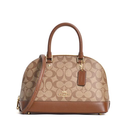 Coach Mini Sierra Satchel Signature Brown Black - Averand