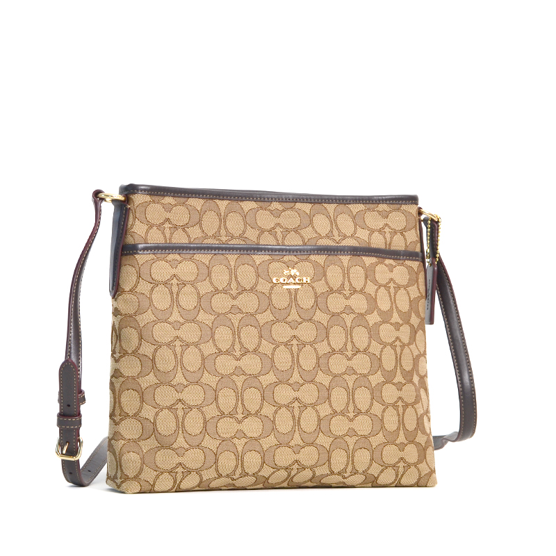 Coach File Bag Outline Signature Khaki Brown - Averand