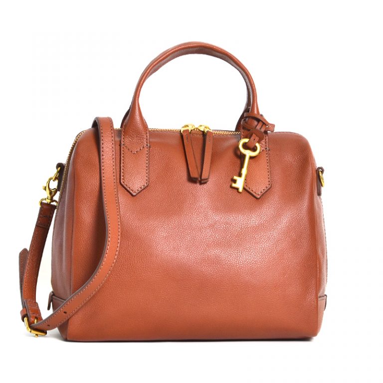 fossil fiona satchel medium brown