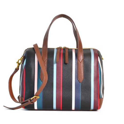 Fossil Sydney Satchel Navy Multi Stripe