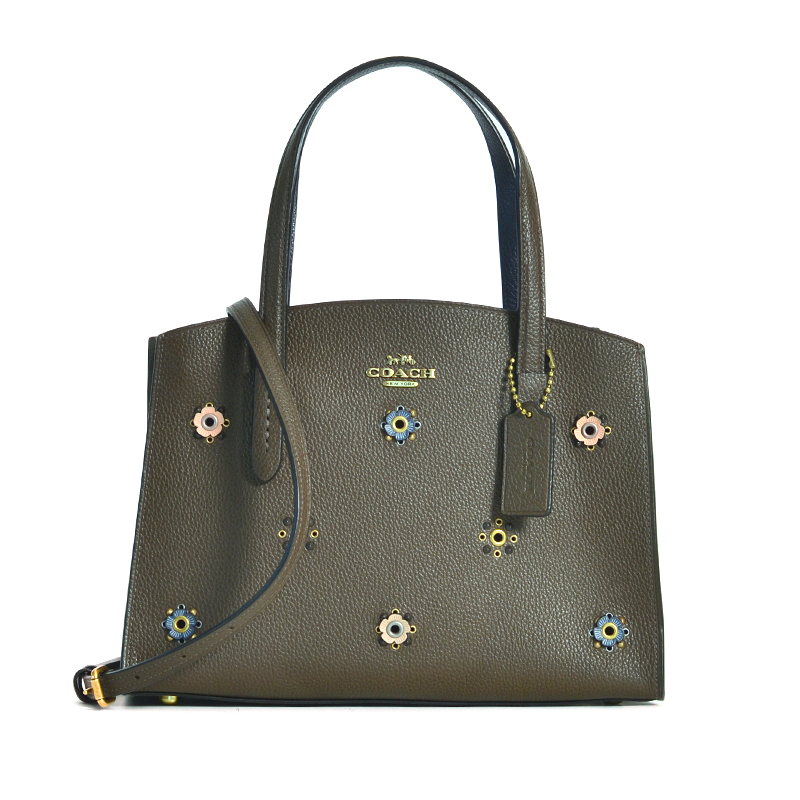 Coach charlie discount carryall with rivets