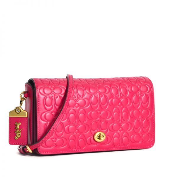 Coach Dinky Signature Leather Bright Cherry - Averand