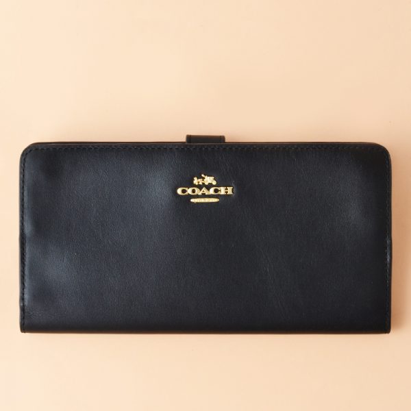 coach skinny wallet black