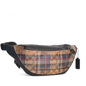 warren belt bag in signature canvas with diagonal stripe