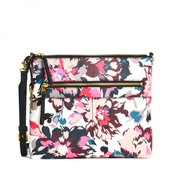 Fossil Fiona Large Crossbody Pink Floral - Averand