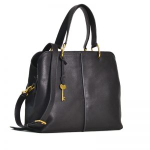 fossil black satchel bag