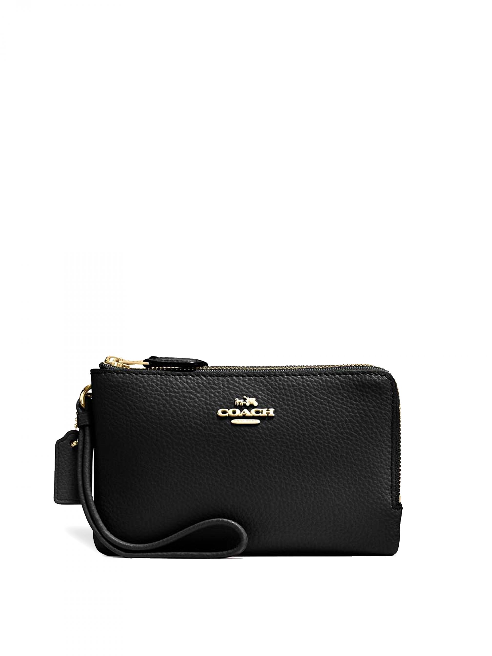 Coach Double Corner Zip Wristlet Black - Averand