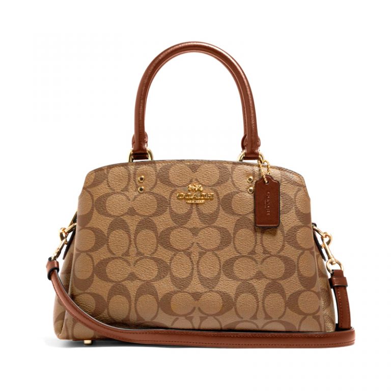 Coach Mini Lillie Carryall Signature Khaki Saddle 2 - Averand