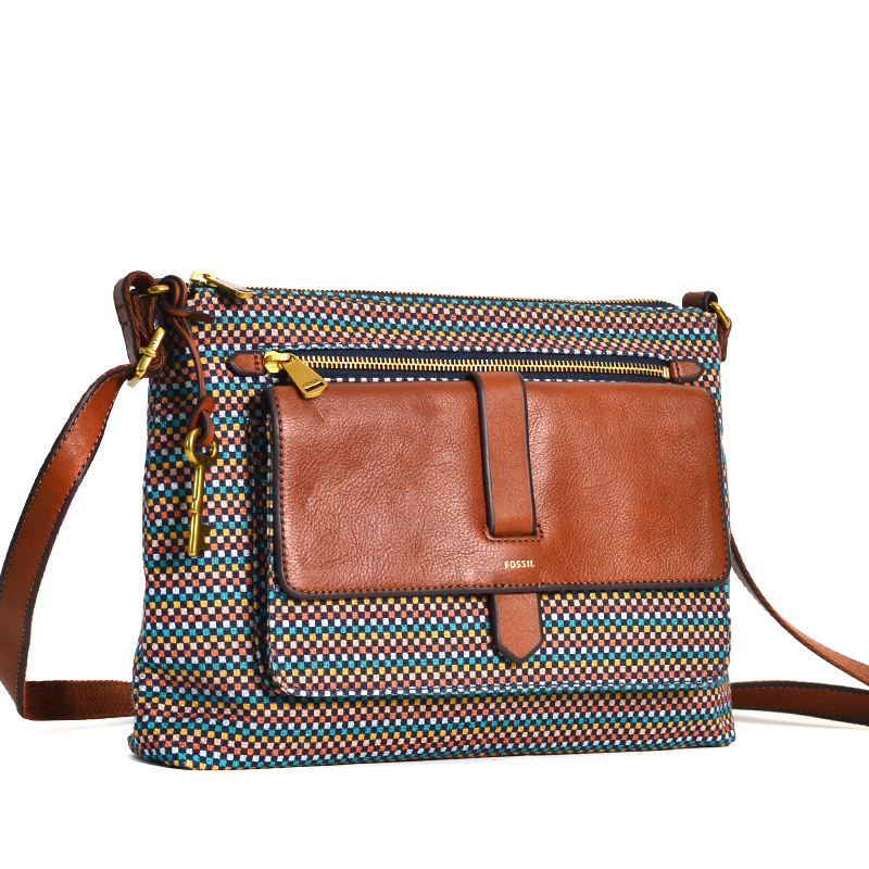 Fossil Kinley Crossbody Teal Brown