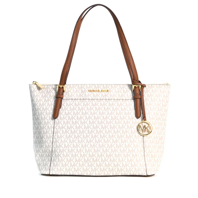 Michael Kors Ciara Large Top Zip Tote Signature Vanilla - Averand