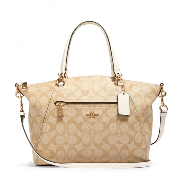 Coach Prairie Satchel Signature Light Khaki Chalk - Averand