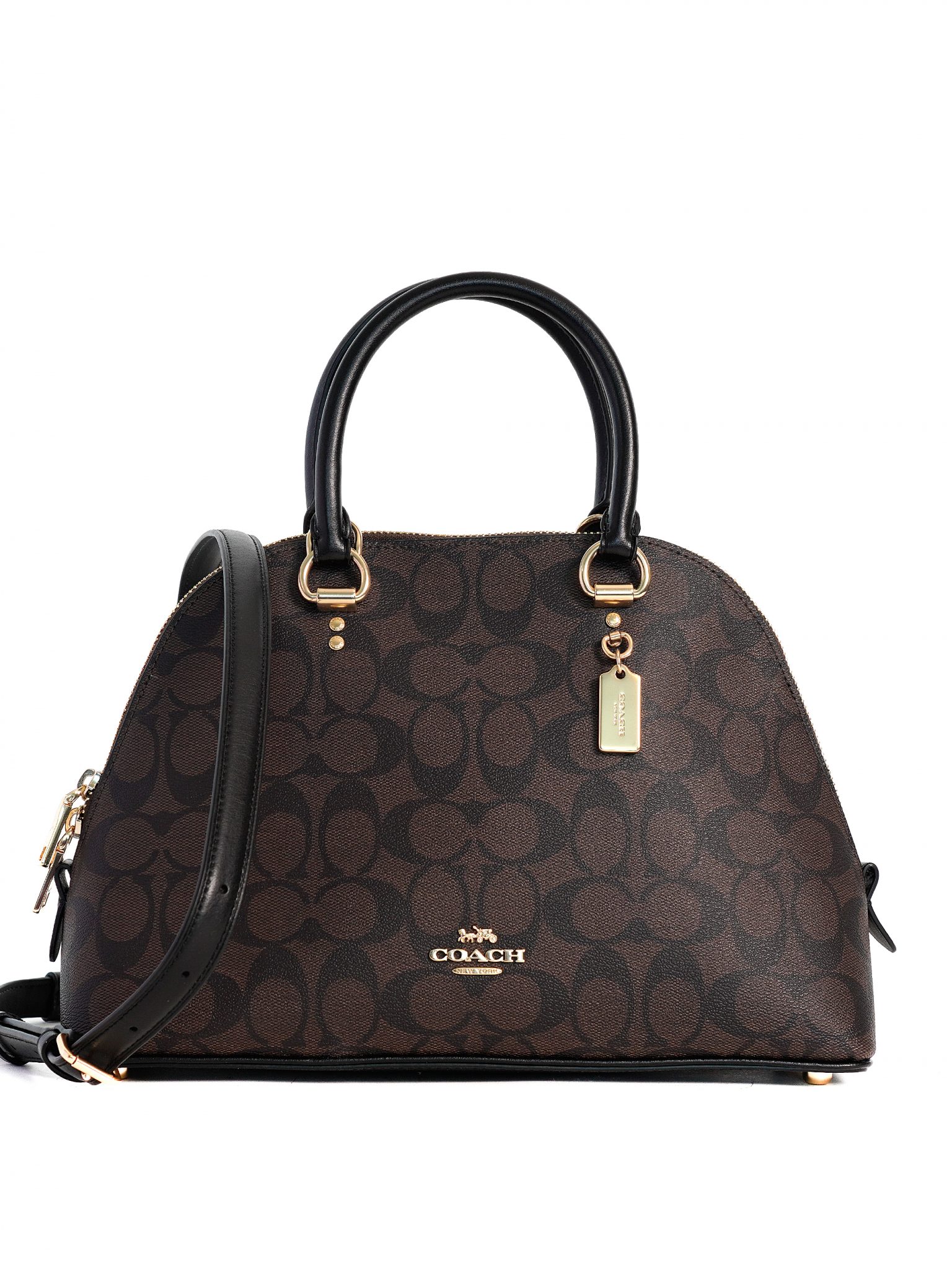 Coach Katy Satchel Signature Brown Black - Averand