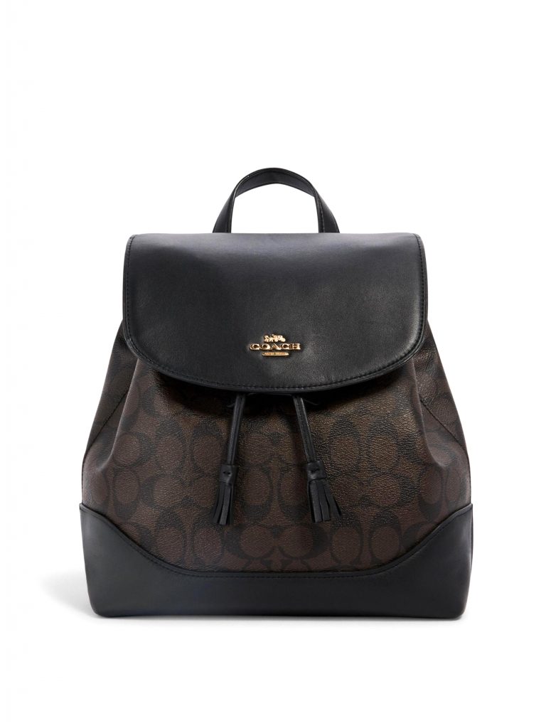 Coach Elle Backpack Signature Brown Black - Averand