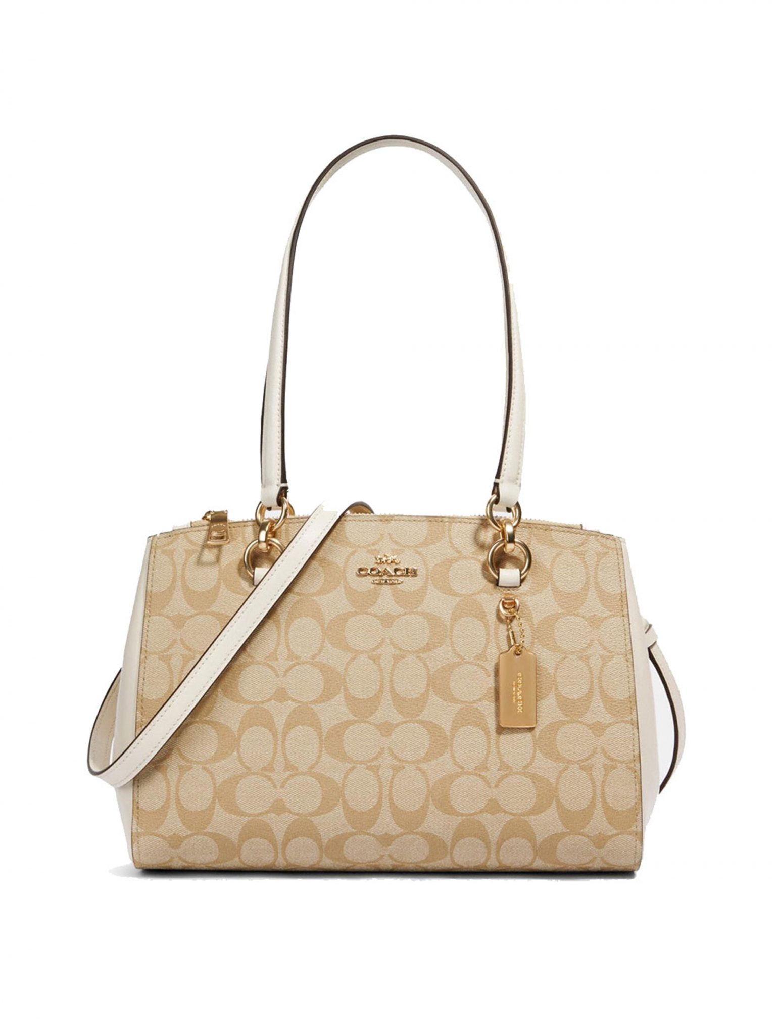 Coach Etta Carryall Signature Light Khaki Chalk - Averand