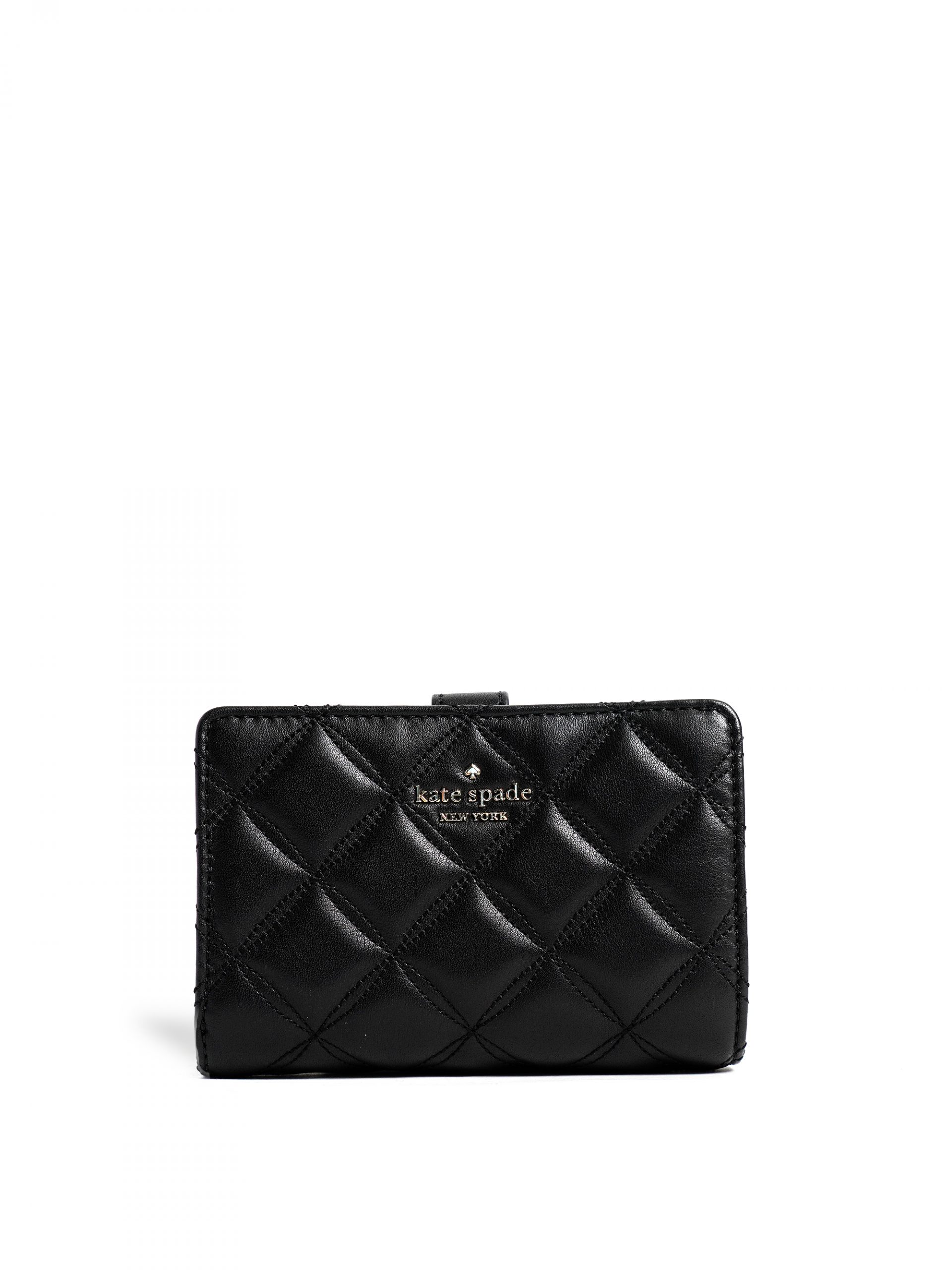 Kate Spade Natalia Medium Compact Bifold Wallet Black Front Scaled 
