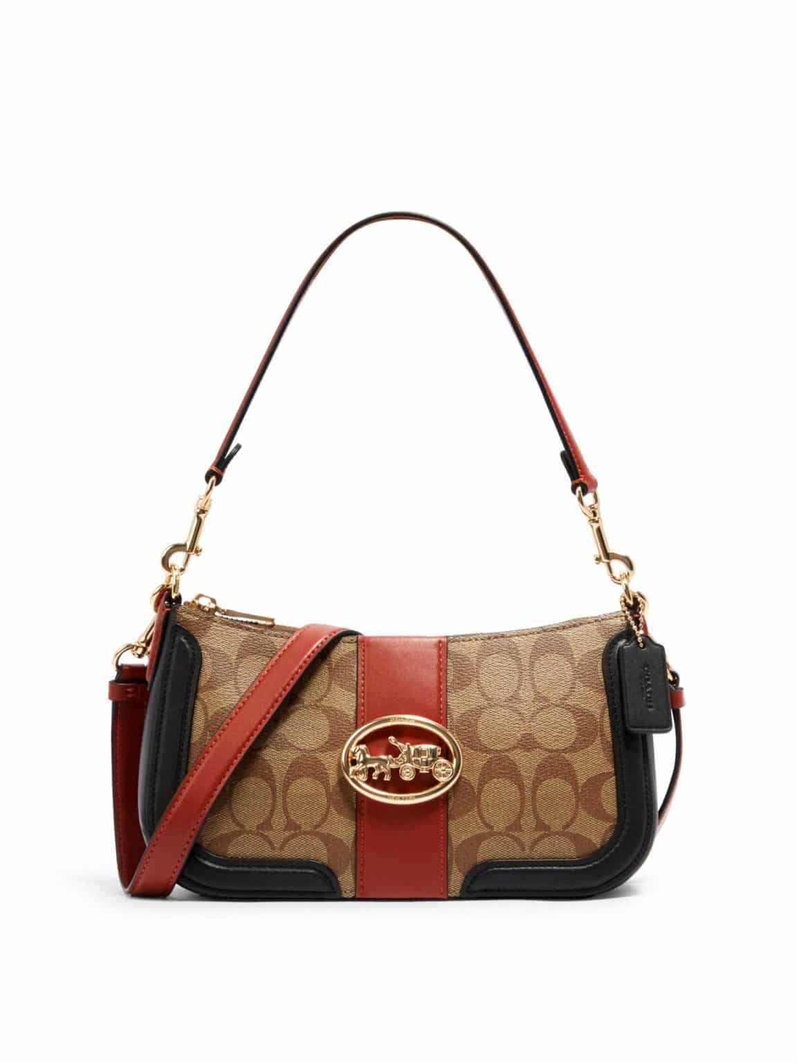 coach georgie shoulder bag with daisy embroidery