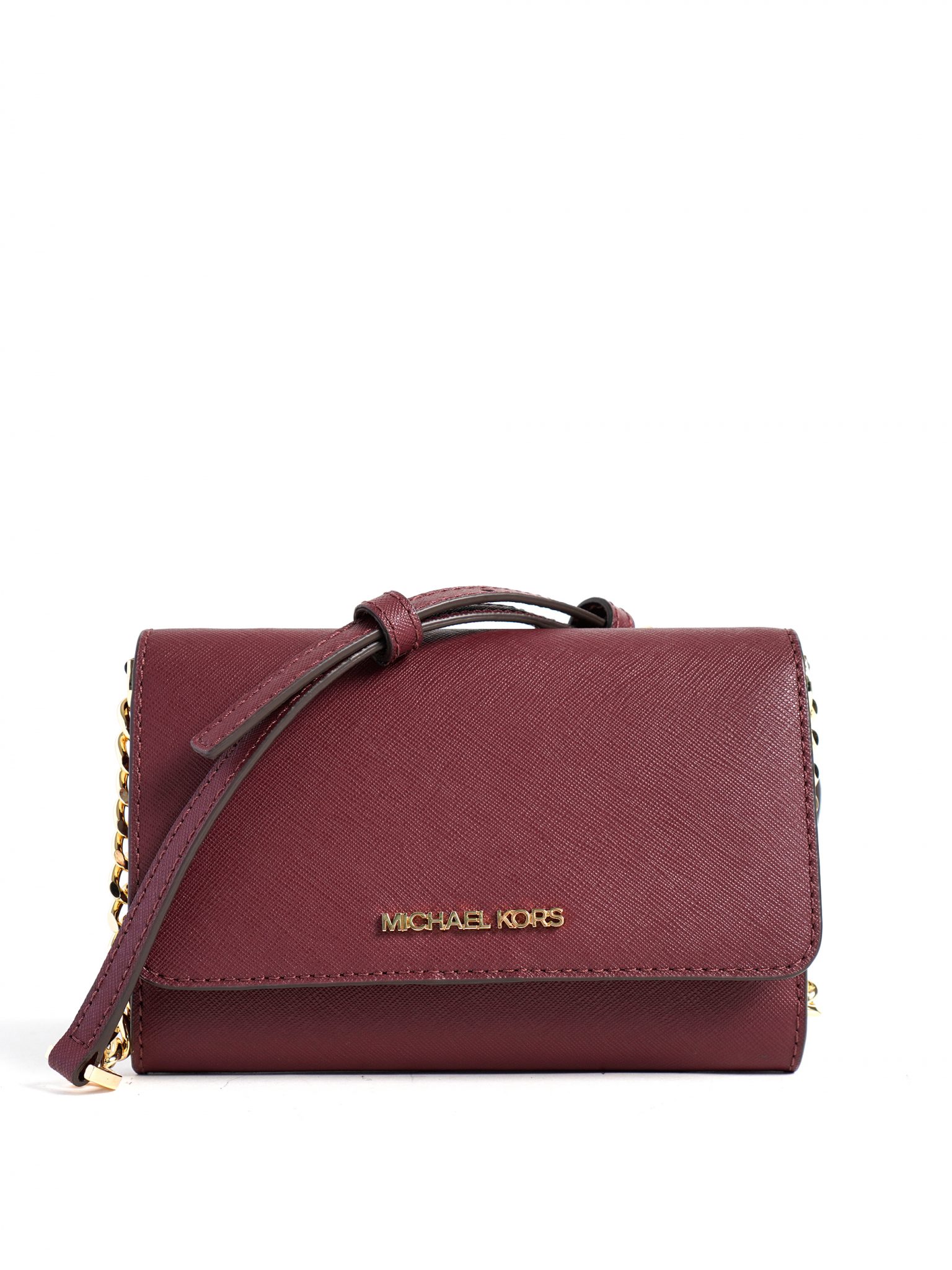 Michael Kors Jet Set Travel Medium Multifunction Phone Crossbody Merlot ...