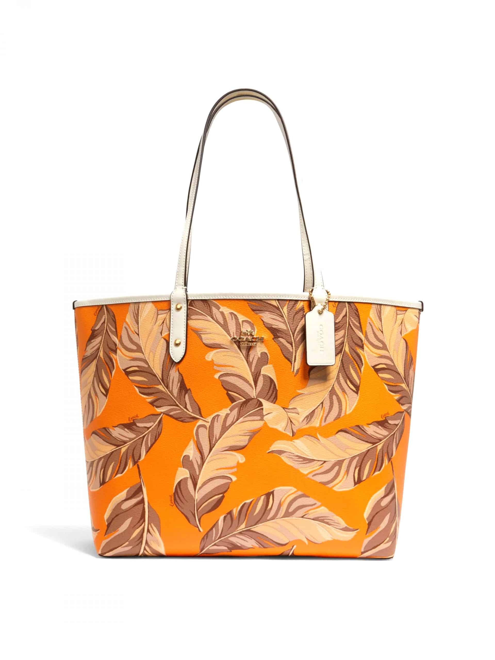 Leaves and Floral Print Reversible Bag Tote 