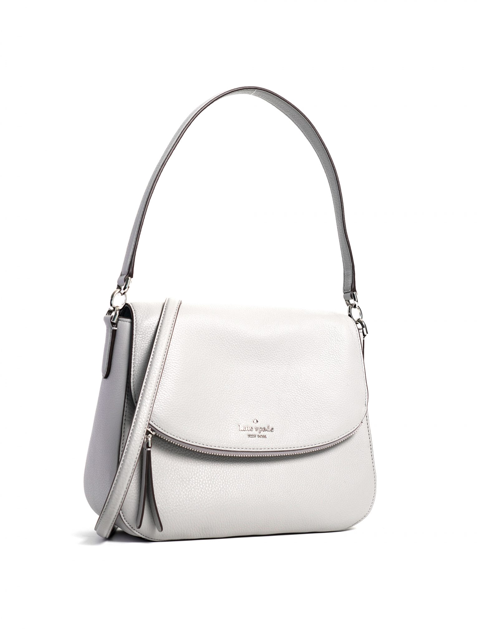 Kate Spade Jackson Medium Flap Shoulder Bag Nimbus Grey Averand