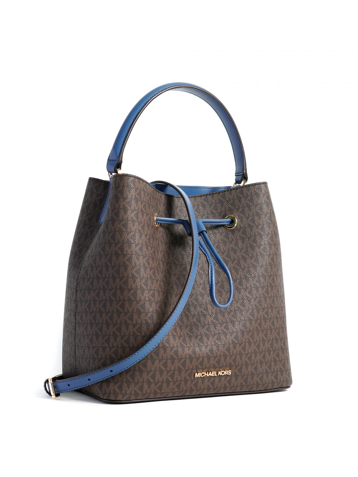 Michael Kors Suri Large Bucket Messenger Signature Dark Chambray Multi ...